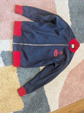 Vintage Champion Products USA Basketball 134 Track Jacket XL Navy Red
